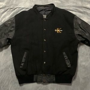 🎀CK Pleather Varsity Jacket